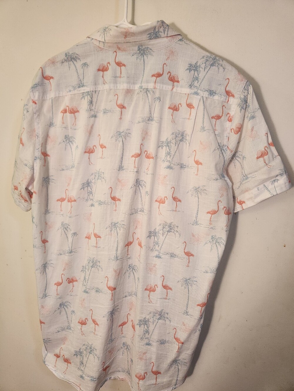 Izod White Short-Sleeve Camp Shirt with Coral Flamingo Print - Picture 5 of 6